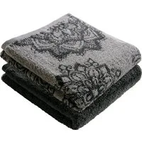 Erwin Müller Duschtuch Duschtuch "Bühl" 2er-Pack, Frottier/Jacquard, Walk-Frottier Motiv