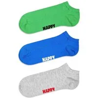 Happy Socks Socken Tagessocke Sneaker Low Solid grün/blau/grau - 3 Paar