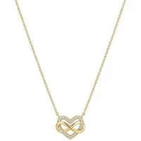 Suzan Gold Kette mit Anhänger Halskette 925 Sterling Silber Unendlichkeit Herz Kette vergoldet Damen
