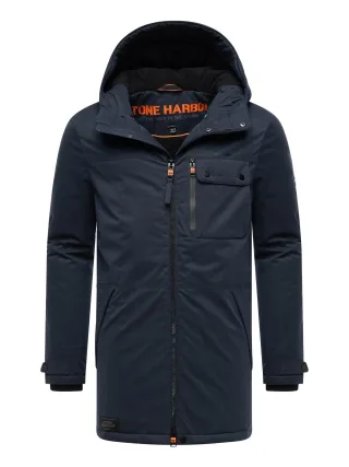 Stone Harbour Herren Winterparka Fintaan mit Fleecefutter & 2-Wege-Reißverschluss