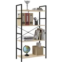 Woltu Standregal, 1-tlg., mit 4 Ebenen, 60x116x28 cm, Küchenregal stehend, Metall Holzwerkstoff