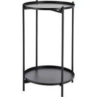 Meinposten Beistelltisch Couchtisch Telefontisch rund 28x48 cm schwarz creme weiß (1-St)