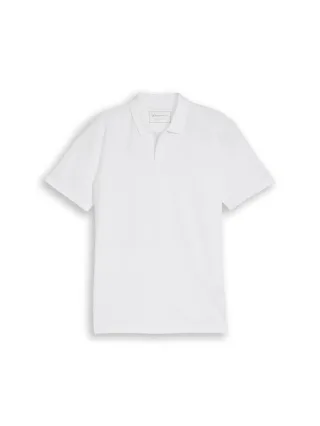 Denim Tom Tailor - Piqué Poloshirt mit Baumwolle white - Gr. - S