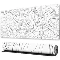 FELIXLEO Gaming Mauspad Gaming-Mauspad mit genähten Kanten, 80x30/90x40cm, Weiß (1-St)