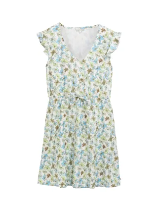 Denim Tom Tailor - Mini-Kleid mit Muster white green blue flower print - Gr. - L
