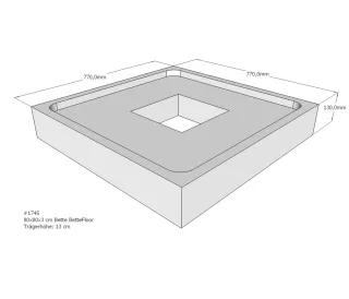 Neuesbad Wannenträger für Bette Floor 800x800 SD22813