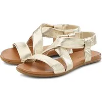 LASCANA Sommerschuh Sandale aus Leder mit raffinierten Riemchen, Sandalette, Sommerschuh