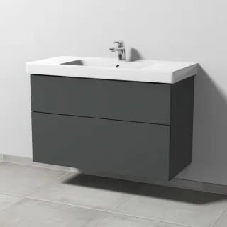 Sanipa 3way Waschtischunterbau zu Villeroy & Boch Subway 2.0 Waschtisch mit 2 Auszügen, Anthrazit-Ma SM61522
