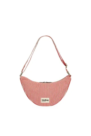 Hindbag - Gestreifte Umhängetasche - Wavy pink/weiß - Gr. - OS