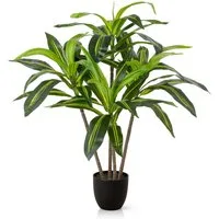 Kunstpalme künstlicher Drachenbaum, Kunstpflanze Drachenbaum im Topf Drachenbaum, PASCH, Höhe 100 cm