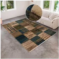 OTTO home Teppich Beliz, rechteckig, Höhe: 9 mm, mit Konturenschnitt, Kurzflor, 3D-Design, mit Fransen, Wohnzimmer
