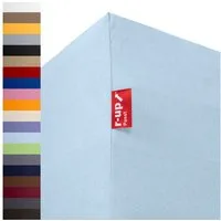 r-up Spannbettlaken Passt 90x200 bis 200x220cm erhältlich! 130 g/m², Baumwolle, Gummizug: fest eingenähtes dauerelastisches Rundumgummi, (1 Stück), (90x200-100x200, 15-35cm Matratzenhöhe, hellblau)