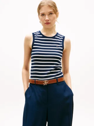 SLIM CODY C-NK TANK TOP Breton Stripe Dark Night/Ecru - Gr. - XS