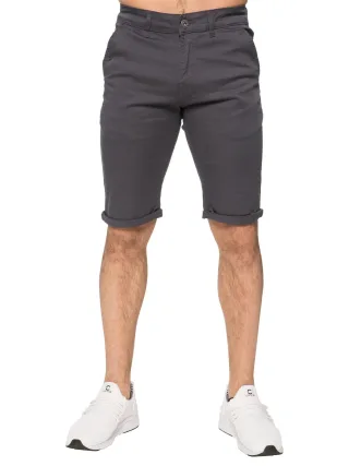 Enzo | Herren Slim Fit Stretch Chino Shorts - Grau