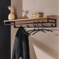 RINGO-Living Kleiderständer RINGO-Living Garderobe Ike mit 6 Haken in Natur-dunkel aus