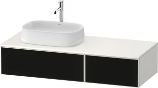 Duravit Zencha Konsolenwaschtischunterbau wandhängend Schwarz Linienstruktur & Weiß n/a & Supermatt  ZE4816063840000