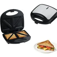 Casativo Sandwichmaker Sandwichmaker für 2 Sandwiches Antihaftplatte & Cool-Touch-Griff, 750 W, rutschfeste Füße, hitzebeständiges Gehäuse, beidseitig erhitzend