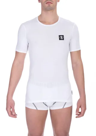Bikkembergs Weißes Baumwoll-T-Shirt