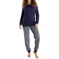 GÖTZBURG Pyjama GÖTZBURG Damen Pyjama blau bedruckt (1 tlg)