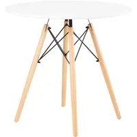Furnify Esstisch ISLA Runder Tisch 80 cm Skandinavischer Esszimmertisch (Esstisch), mit Holzbeinen