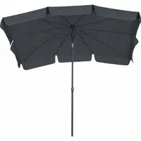 BURI Sonnenschirm Sonnenschirm Gartenschirm Balkonschirm Grau 210x140cm Kippbar