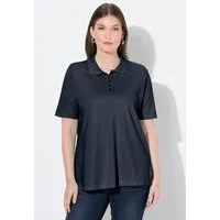 Ulla Popken Poloshirt Poloshirt längere Knopfleiste Polokragen Halbarm