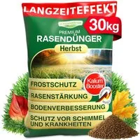 DÜNGEMEISTER Rasendünger Herbstdünger Herbst, 30 kg, Widerstandsfähigkeit gegen Frost & Krankheiten - KaliumschutzPlus