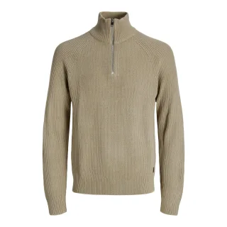 Jack & Jones Pannel Knit Half Zip Beige