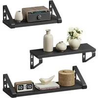 VASAGLE Wandregal Schweberegal, 3er Set, Regalbrett, 2 Montagemöglichkeiten, 3-tlg., 20/30/40 cm, für Wohnzimmer, Küche