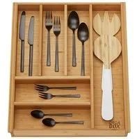 SO-TECH® Besteckeinsatz Bambus Besteckkasten ORGA-BOX 3 für Nobilia-Küche ab 08/2012, für 50er Schublade (473 x 397 mm) mit 6 Fächern