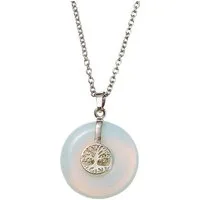 Firetti Kette mit Anhänger Schmuck Geschenk Halsschmuck Halskette Ankerkette Lebensbaum Edelstein, Made in Germany - mit Edelstein