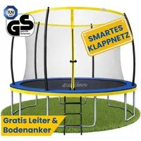 Zero Gravity Gartentrampolin Trampolin Outdoor Ø183/244/305/366/427cm mit smartem Klappnetz, Ø 183 cm, TÜV GS geprüfte Sicherheit