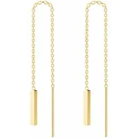 LÖB Paar Ohrhänger 750 Gold vergoldet Edelstahl Durchzieher Stab Anhänger Ohrhänger Lang (Geschenke für Frauen Beste Freundin Mutter Mama Damen zum Geburtstag Weihnachten Weihnachtsgeschenke), Ohrringe Hängend Hängeohrringe zum Durchziehen Modern Min