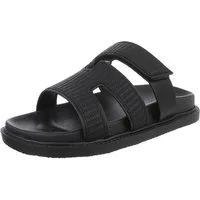 Ital-Design Bequeme Damen-Sandalen mit gepolsteter Innensohle Pantolette (90033093) Flach Pantoletten in Schwarz