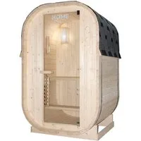 HOME DELUXE Fasssauna Outdoor Sauna CUBE S, BxTxH: 128.2 x 120 x 194 cm, 3,8 mm, (inkl. 3,6 kW Saunaofen & Saunazubehör) für 2 Personen, Fichtenholz I Gartensauna