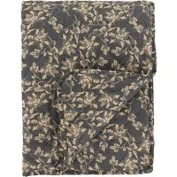 Chic Antique Tagesdecke Chic Antique - Decke Quilt Wohndecke 180x130cm Blattmuster Grau Sand