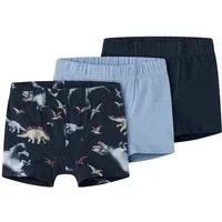 Name It Boxershorts NMMTIGHTS 3P NAVY DINO NOOS (Packung, 3-St) Baumwollmischung, mit Dino Druck und uni im Set