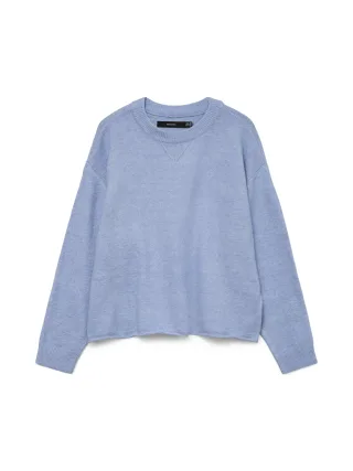 VERO MODA - VMBOOM LS O-NECK PULLOVER BOO Brunnera Blue - Gr. - S