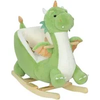AIYAPLAY Schaukeltier Dinosaurier-Schaukel, interaktive Tiergeräusche, Holzrahmen, Plüsch, (1 tlg), für Kinder 1,5-3 Jahre, max. 25 kg, Grün