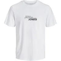 Jack & Jones Rundhalsshirt Jack&Jones XXL T-Shirt Logoprint JCOTARMAC weiß