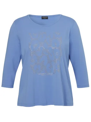 VIA APPIA DUE - T-Shirt Rundhals 3/4 Arm Motiv blau - Gr. - 46
