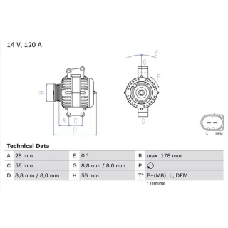 Bosch Lichtmaschine 120A Audi A4 A6 Seat Exeo 0986046160