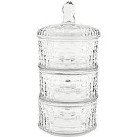 Sunay Schale Bonboniere-Set 3-teilig mit Deckel aus hochwertigem Glas, Glas, (1-tlg)
