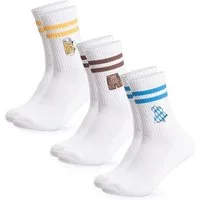 OCCULTO Tennissocken Damen & Herren Motiv Tennissocken 3er Pack (Modell: Rio) (3-Paar)