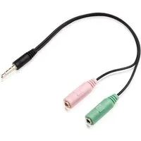 conecto Adapter PC-Headset 2-mal 3,5-mm-Buchse an 4-poliger Stecker Audio-Adapter