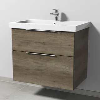Sanipa 3way Waschtischunterbau zu Geberit iCon Light Waschtisch mit 2 Auszügen, Eiche-Nebraska UM57437