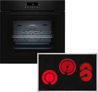 NEFF Backofen-Set "B2CCJ7AK3" mit Teleskopauszug nachrüstbar Pyrolyse-Selbstreinigung mit pyrolytischer Selbstreinigung