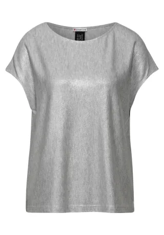 Street One - Schimmerndes Shirt grau - Gr. - 34