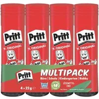 PRITT Klebestift Stick, (4-tlg), 4x 22 g, mit Verschlusskappe