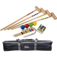 GICO Spielzeug-Gartenset GICO Krocket Set 4 Spieler (80 cm) -spiel gut (Auszeichnung)- 3224, Holz Krocketspiel für den Garten